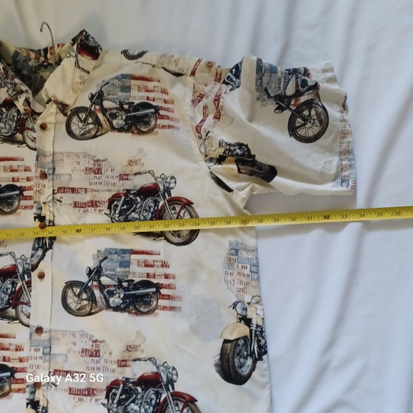 Harbor Bay Cream and Red Casual Button Down Shirt Size 2XLT - Picture 11 of 14